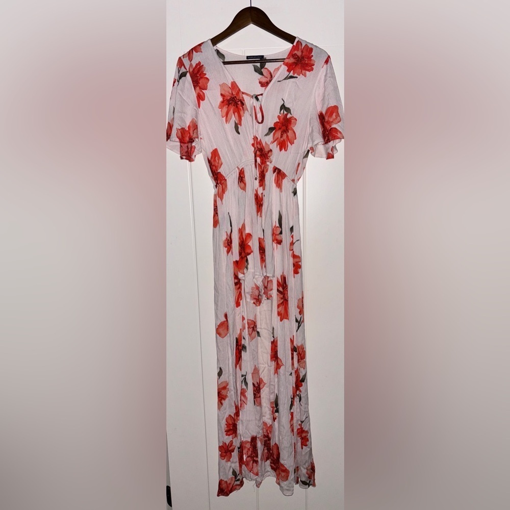 Basil & Lola Floral Faux Wrap Overlay M Romper Women Dainty Cottagecore Prairie‎